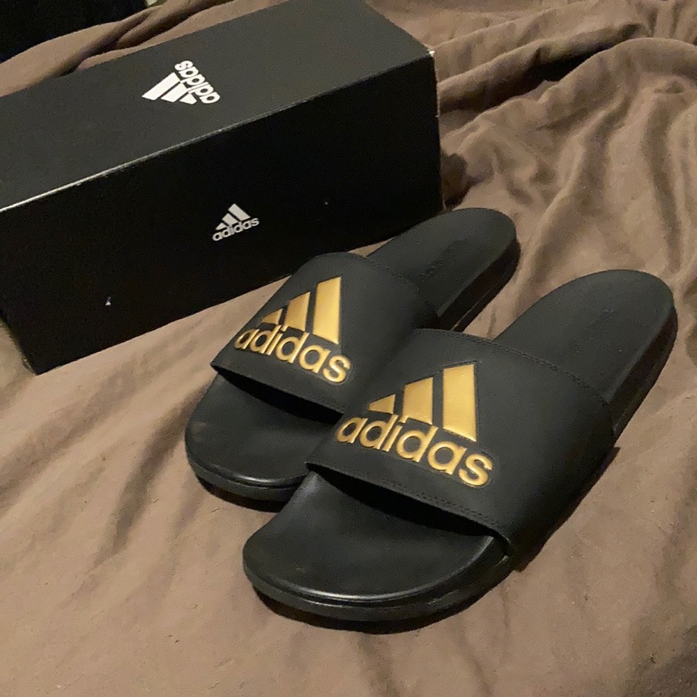 Adidas gold Slides